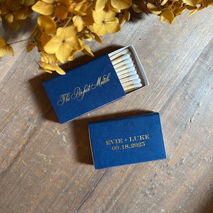 The Perfect Match Personalized Matches || Wedding Matches Custom Matchbox, Wedding Favors for Guests, Wedding Send Off Cigar Bar 01-008-058 image 2