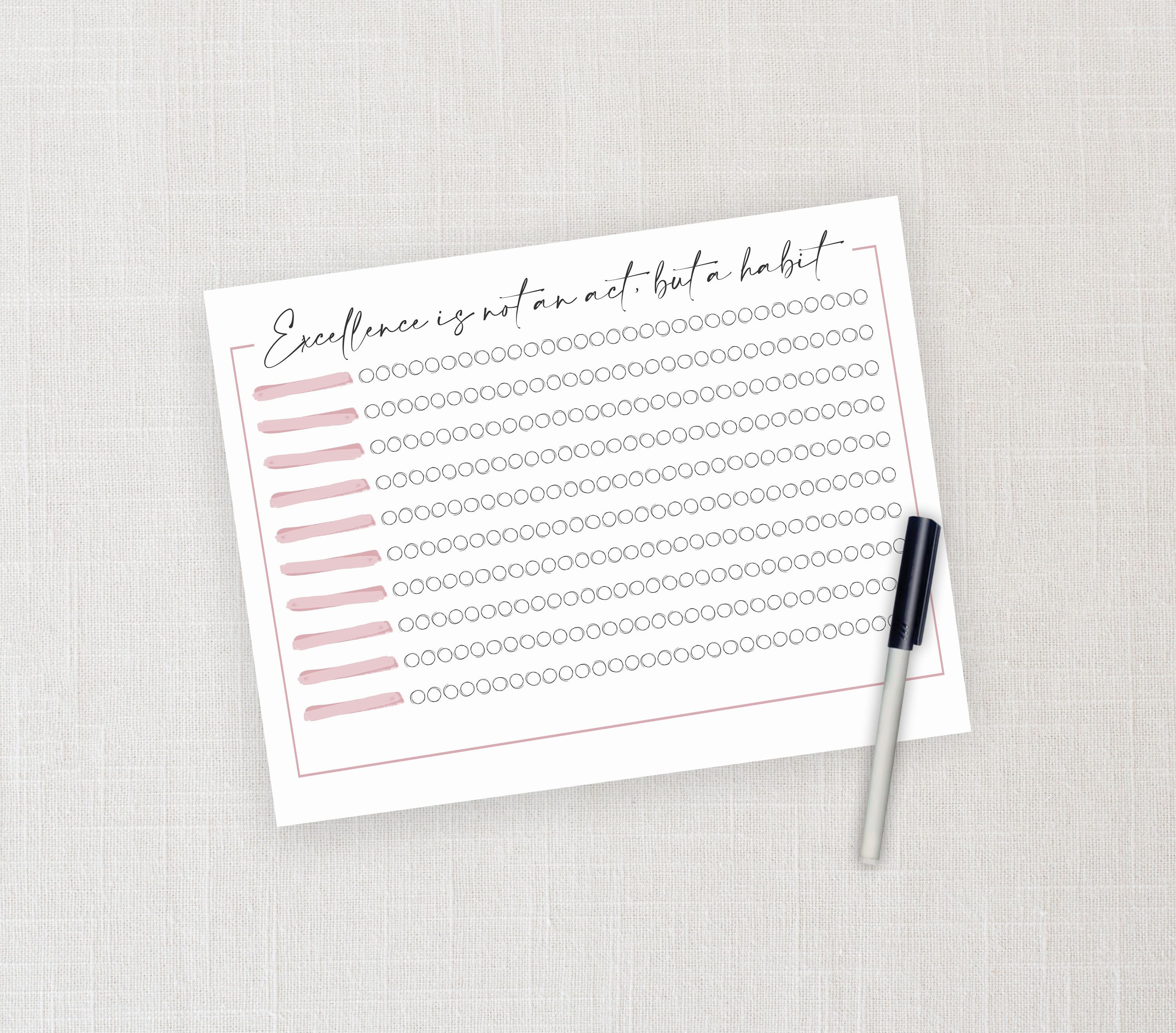 Removable Dry Erase Habit Tracker Board Dry Erase Removable Etsy