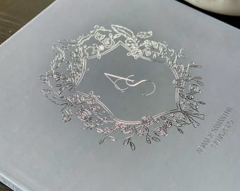 Custom Wedding Guest Book || Foil Design Photo Guest Book Personalized Photo Booth Sign In Book Baby Bridal Shower 11-001-037