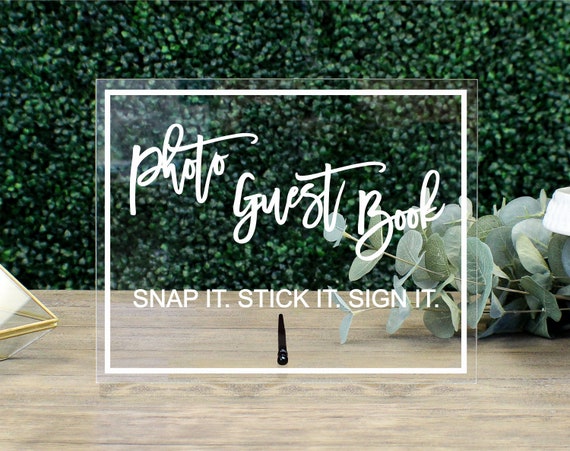 Photo Guest Book Table Sign Acrylic Wedding Sign - Etsy