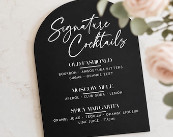 Custom Arch Acrylic Wedding Sign || Bar Signage Personalized 03-038-684