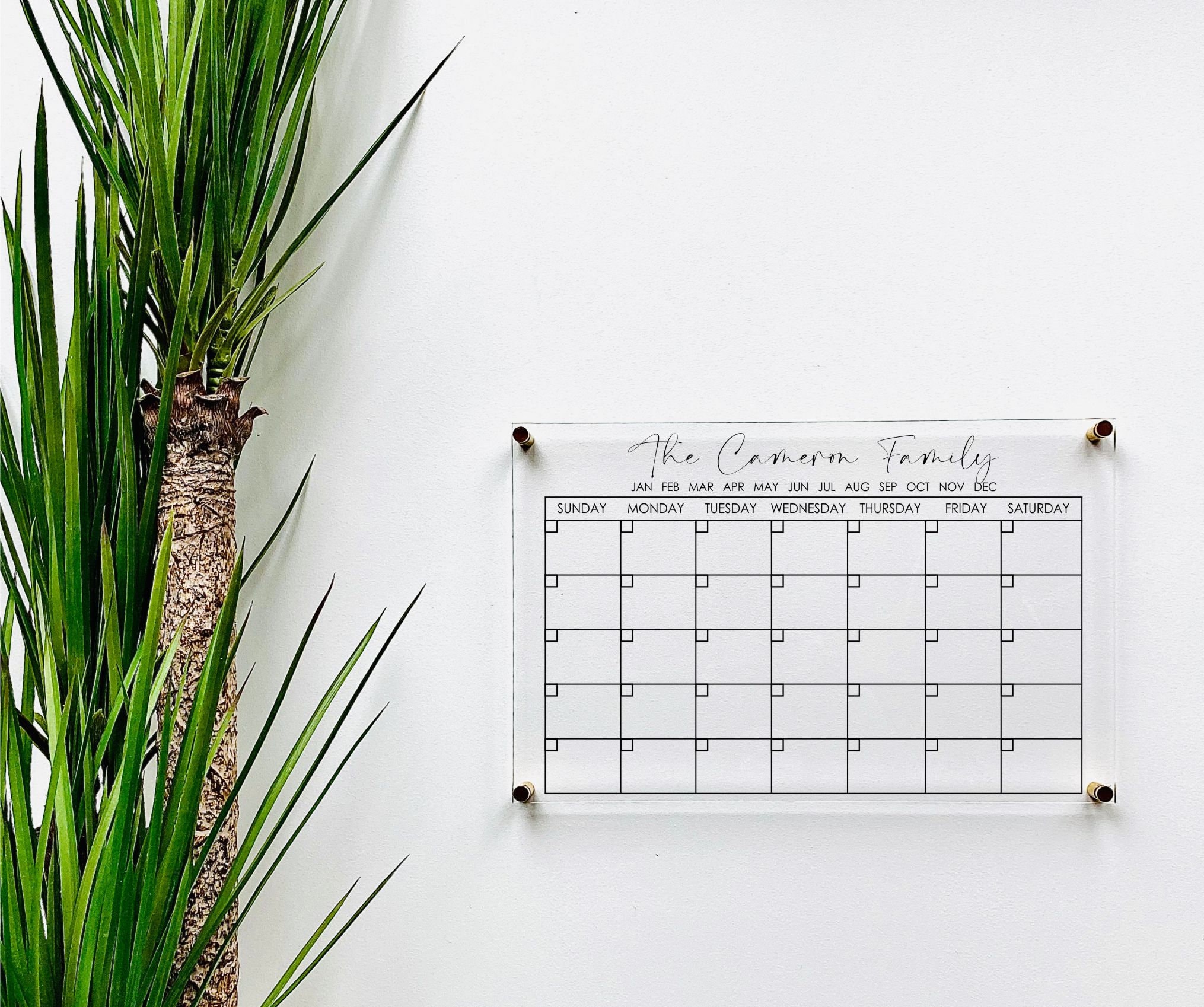 Personalized Acrylic Calendar for Wall Ll Dry Erase Board Etsy