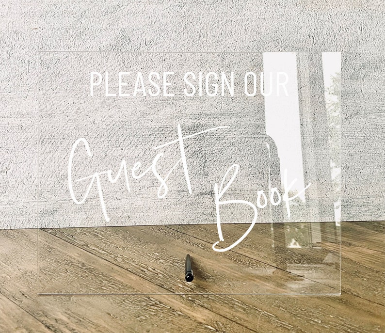Guest Book Table Sign Acrylic Wedding Sign Guestbook Sign - Etsy
