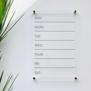 Acrylic Weekly Calendar Board For Wall family command center dry erase board clear acrylic calendar office decor 03-009-030 image 4