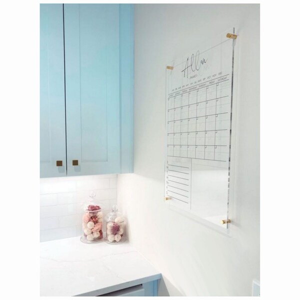 Personalized Acrylic Calendar For Wall ll  dry erase board weekly planner lucite clear acrylic calendar  office decor 03-007-050