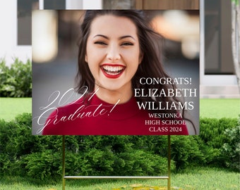 Graduation Yard Sign || DIGITAL DOWNLOAD || Custom graduate party sign display congrats grad party 2024 template download ACT9