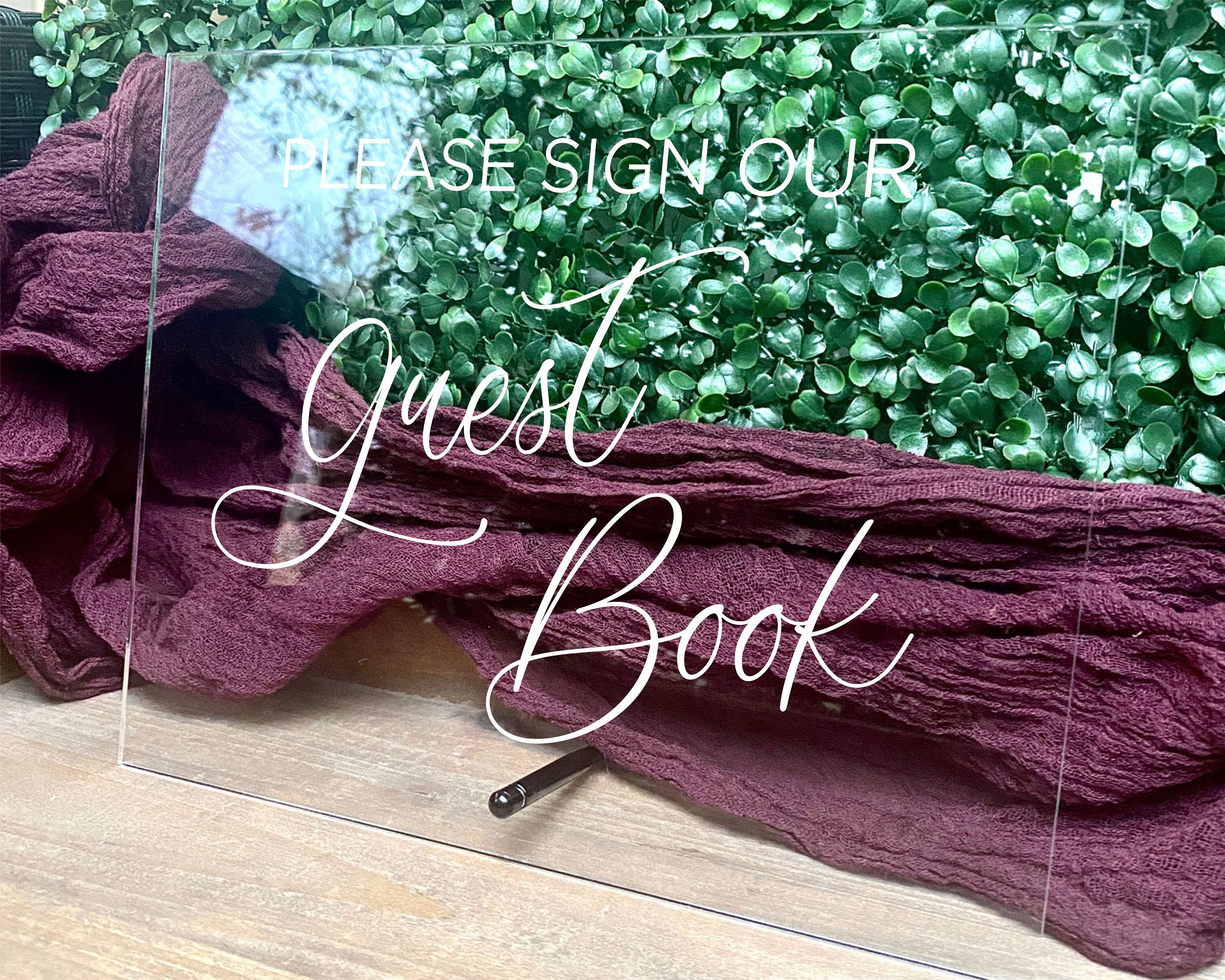 Guest Book Table Sign Acrylic Wedding Sign Guestbook Sign Etsy