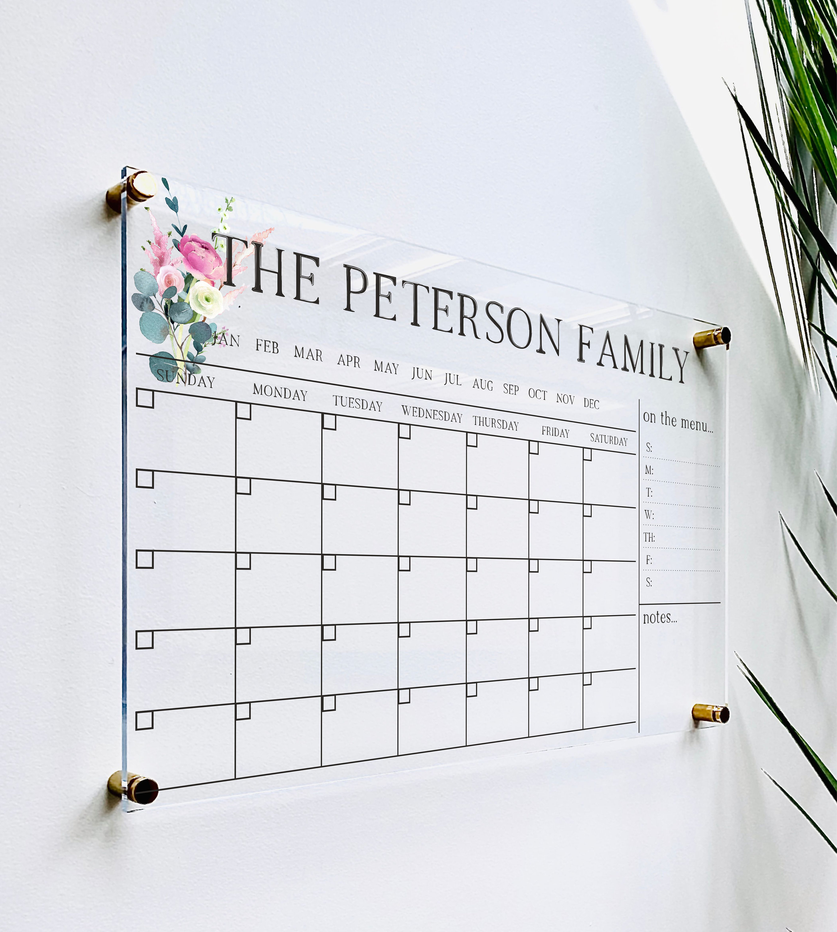 Personalized Acrylic Calendar For Wall dry erase board Etsy