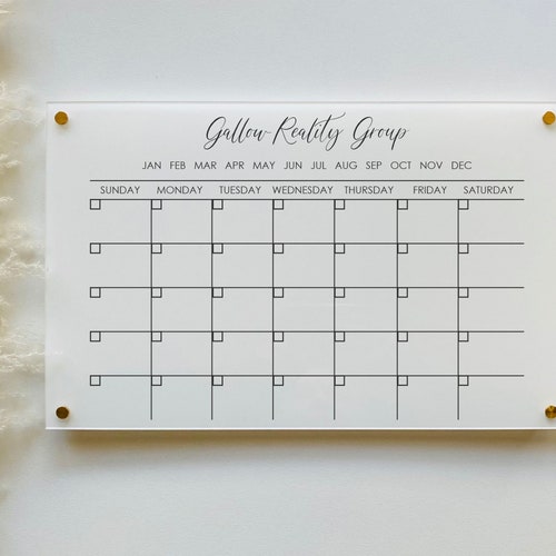 Personalized Dry Erase Calendar Board for Wall Ll White Etsy Personalized Dry Erase Calendar Board for Wall Ll White Etsy