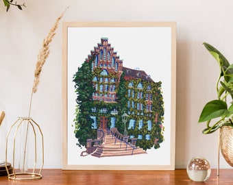 European Library Art Print // Lund University / Fine Art Giclee Print // Swedish Wall Art // Sweden Art // Old Europe Architecture Art Print