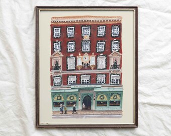 Fortnum & Mason, London, England Fine Art Print | Christmas Giclee Print | Travel Gift for Him or Her, Europe Giclee Print, Gouache Painting