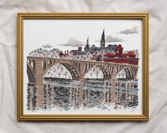 Key Bridge // Georgetown, Washington, DC // Fine Art Giclee Print