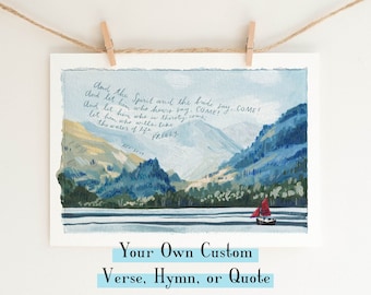 Custom Bible Verse Print, Personalized Scripture Wall Art, Custom Scripture Calligraphy, Christian Wall Art, Bible Verse Wall Art, Hymn Art