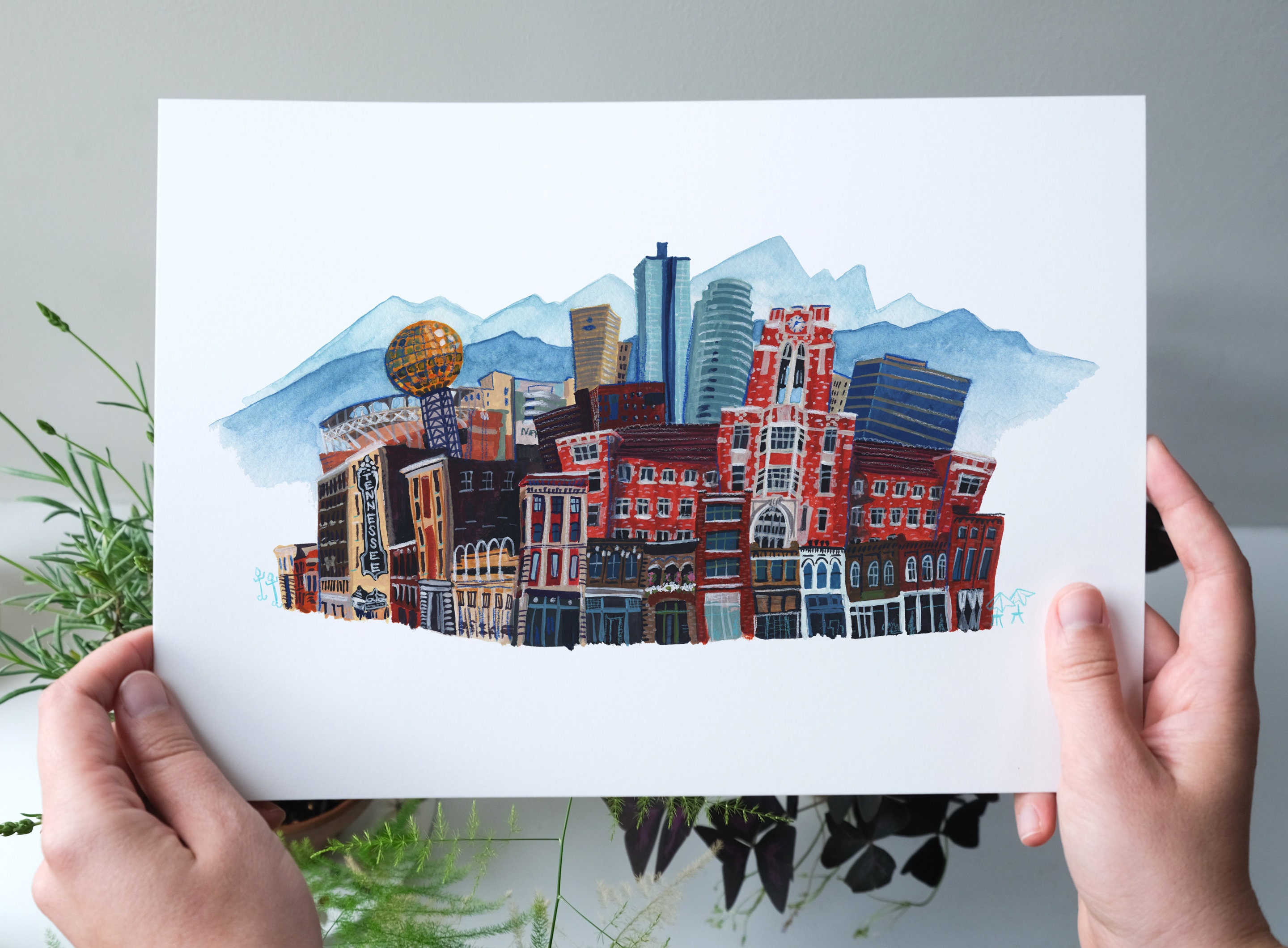 Knoxville Tennessee Skyline // Fine Art Giclee Print Etsy