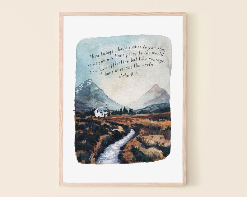 I Have Overcome the World Scripture Wall Art // John 16:33 // | Etsy