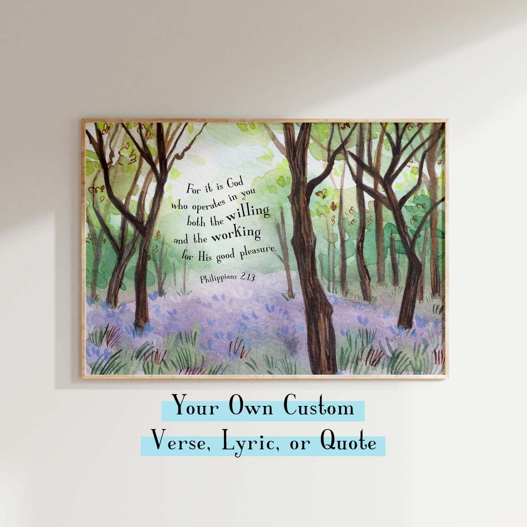 Custom Bible Verse Print, Personalized Scripture Wall Art, Custom ...