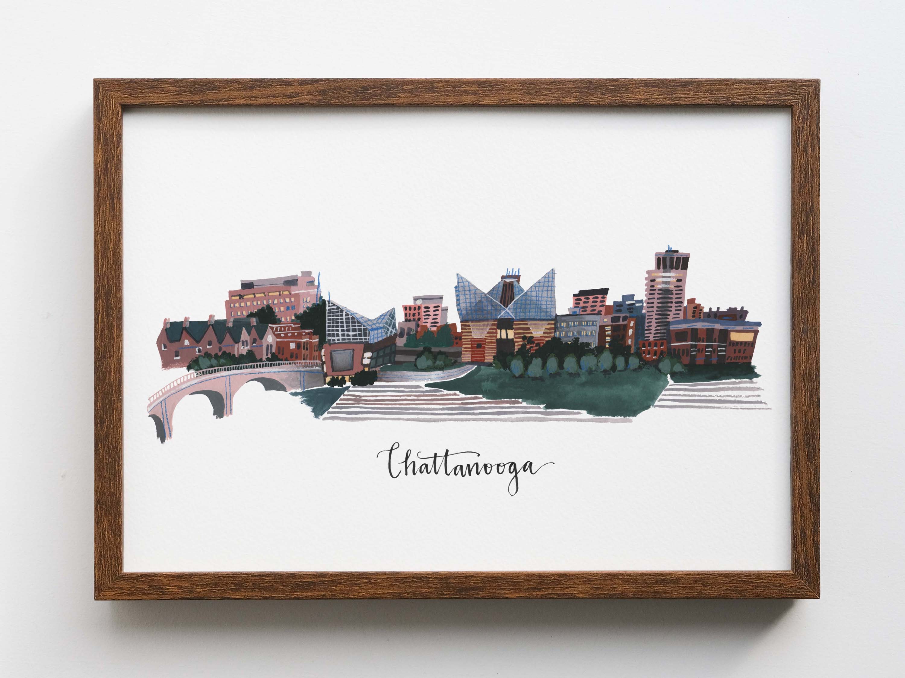 Chattanooga Tennessee Skyline // Fine Art Giclee Print