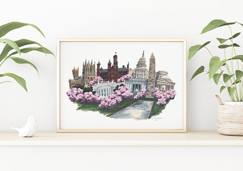 Washington DC Skyline Print // Fine Art Giclee Print // Etsy