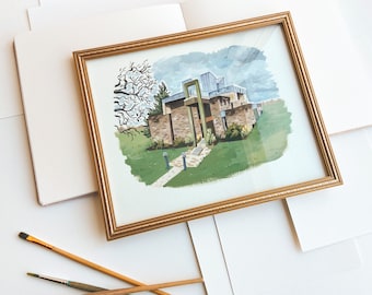 Churchill College // Cambridge College Series // Cambridge University // Fine Art Giclee Print