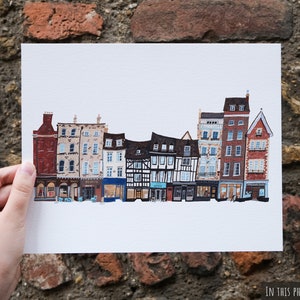 Cambridge, England Wall Art / King's Parade / Cambridge University / Fine Art Giclee Print // English Wall Art / European Architecture Art