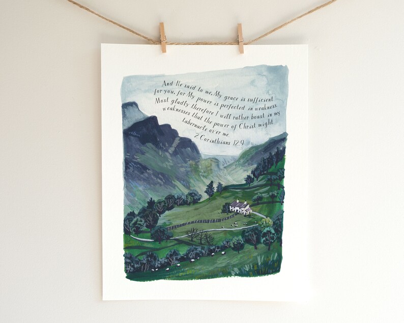 Scripture Wall Art - Your Grace is Sufficient, 2 Corinthians 12:9 ...