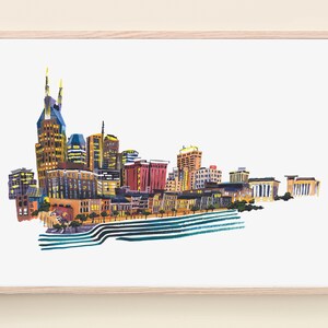 Nashville Tennessee Skyline Painting // Fine Art Giclee Print // Nash Bash // Nashville Wall Art // Nashville Home Decor // Nashville Gift image 5