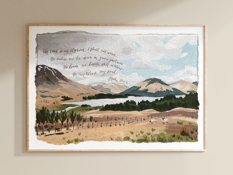 The Lord is My Shepherd Scripture Wall Art / Psalm 23 / Bible Verse ...