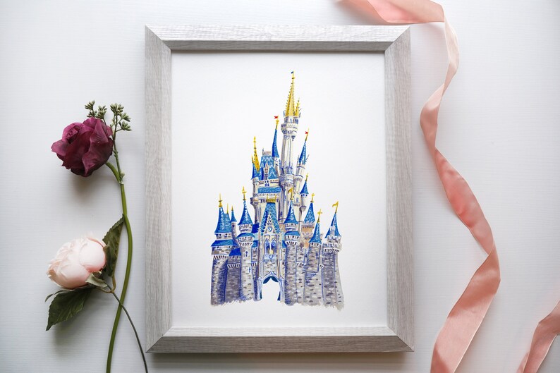 Download Cinderella Castle Walt Disney World Walt Disney Art Disney Watercolor Quirky Wall Art Disney Princess Disney Print Giclee Art Collectibles Vadel Com