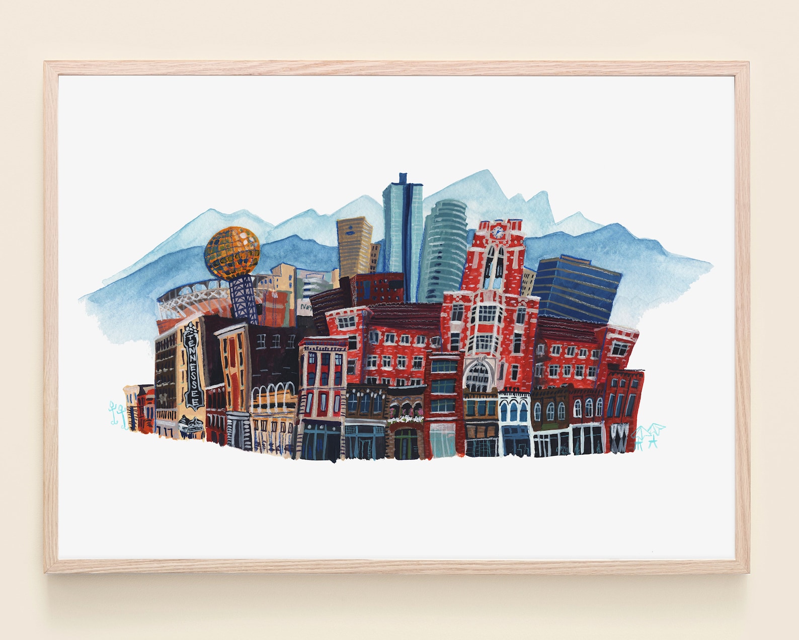 Knoxville Tennessee Skyline // Fine Art Giclee Print Etsy