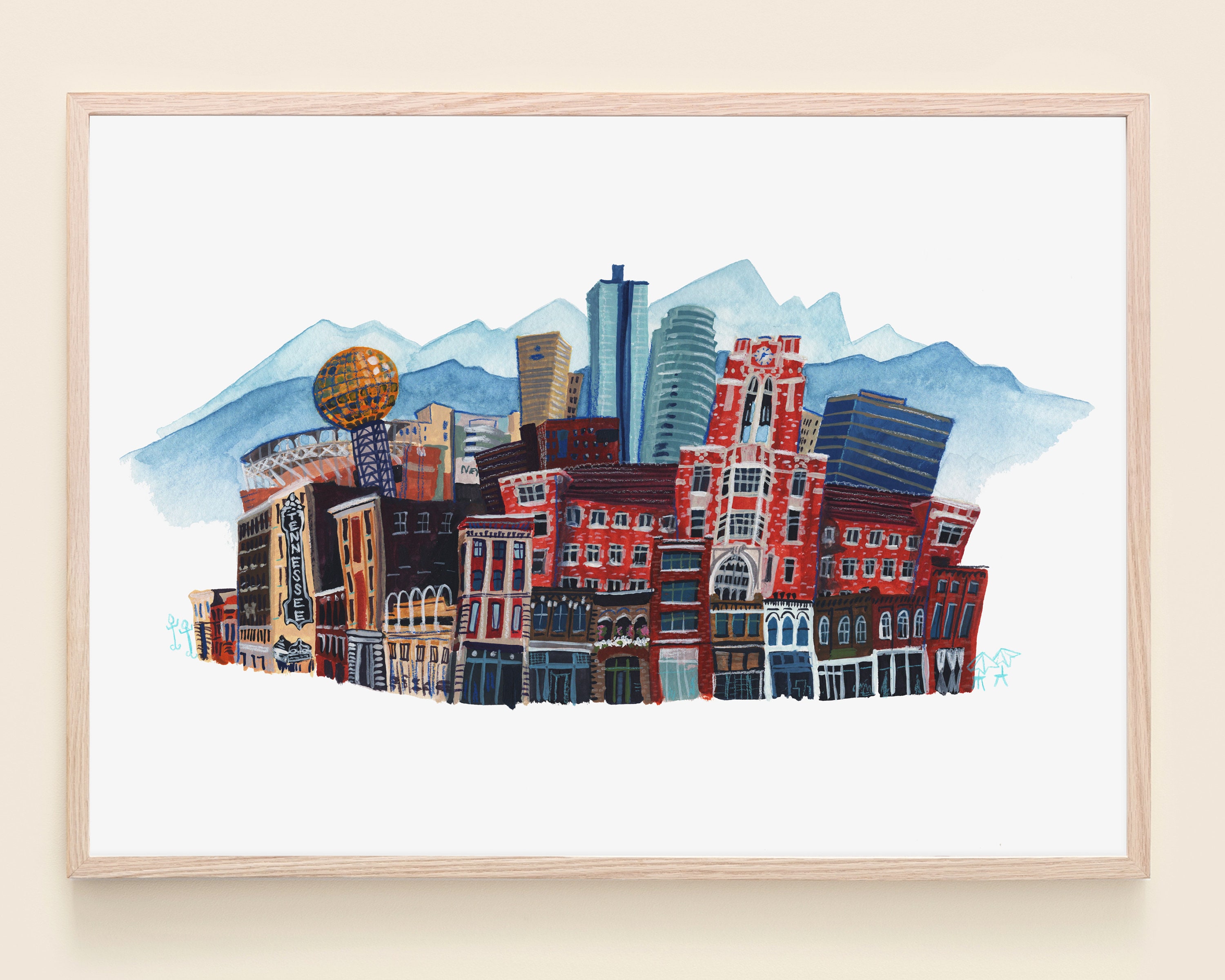 Knoxville Tennessee Skyline // Fine Art Giclee Print Etsy