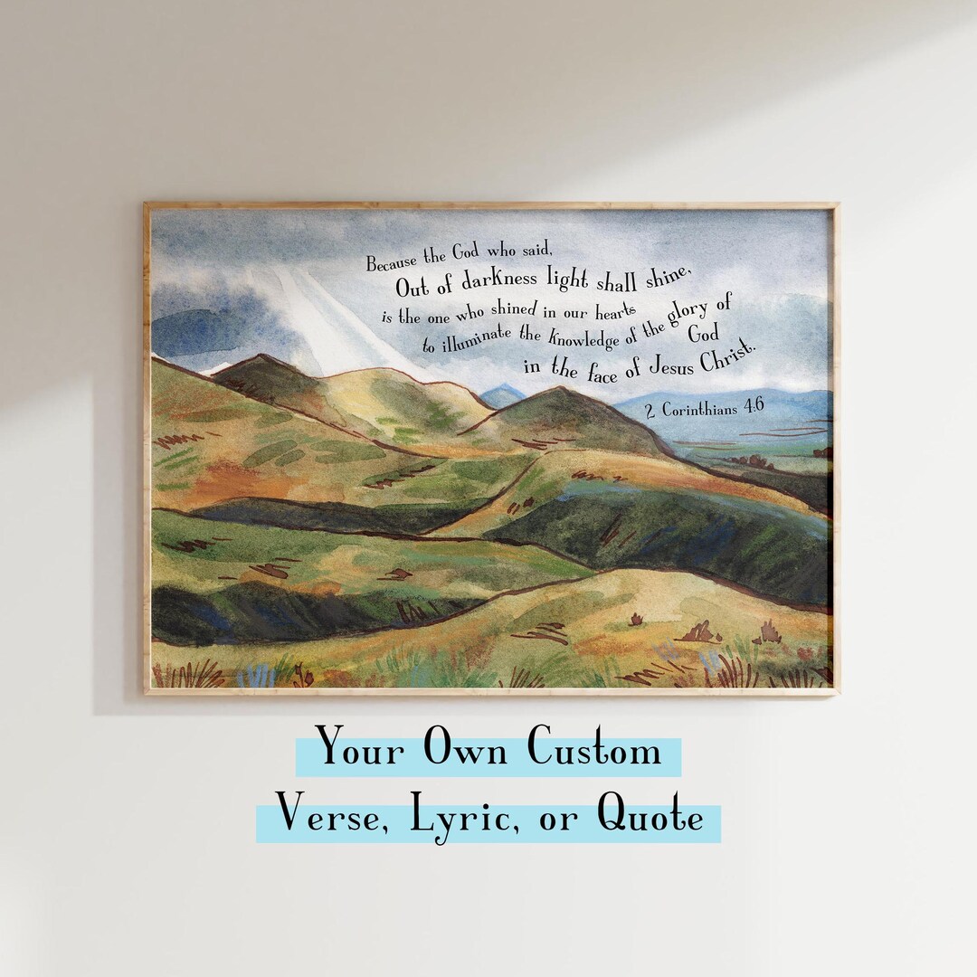 Custom Bible Verse Print, Personalized Scripture Wall Art, Custom ...