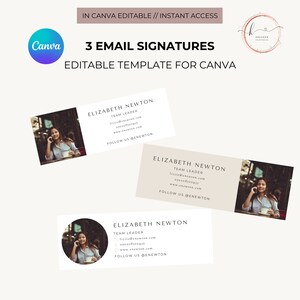 DIY Email Signature Template for Business Owner, Email Footer Design - Fully Editable Canva Template - Instant Download