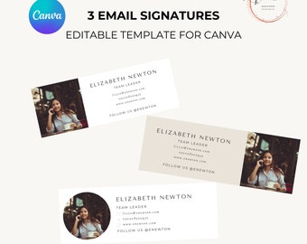 DIY Email Signature Template for Business Owner, Email Footer Design - Fully Editable Canva Template - Instant Download