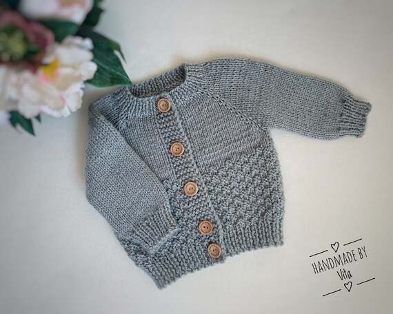 Knitted Baby Cardigan, Toddler Sweater, Newborn Gift Idea, 0-3 Months  Cardigan, Baby Boy Cardigan, Baby Shower Gift, Knitted Baby Sweater