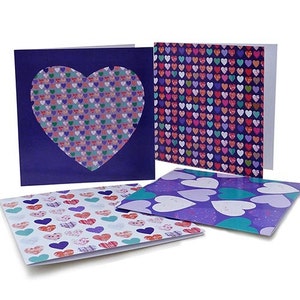Hearts Cards set of 4 individual designs