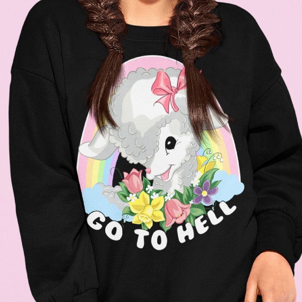 Sweatshirt Go To Hell, Yume Kawaii, Pastel Goth Clothing, Kawaii clothing, Yume kawaii clothing, Kitsch Kawaii Clothing