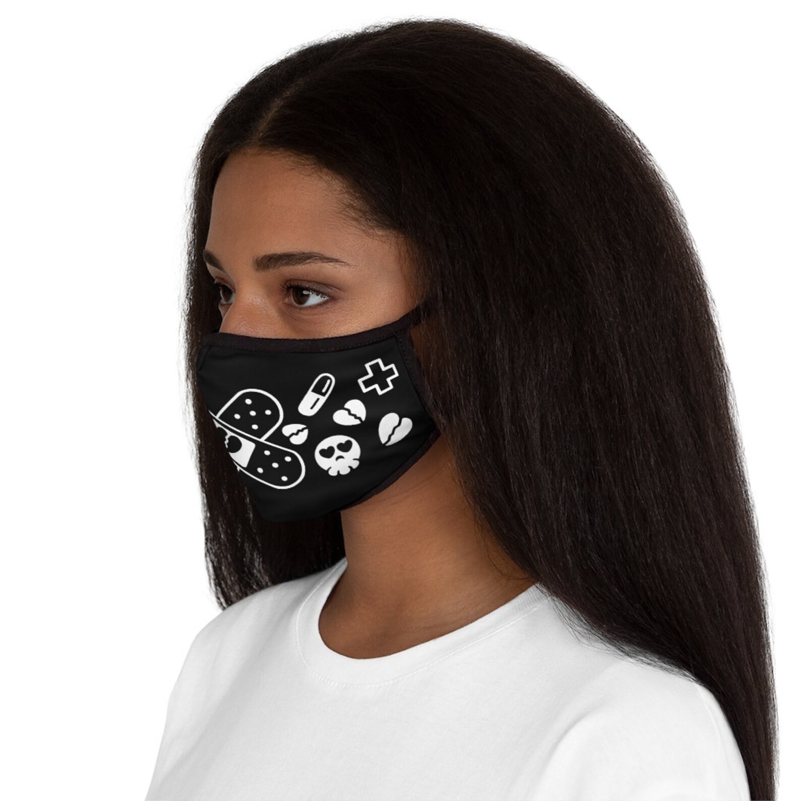 Kawaii Face Fitted Polyester Face Mask Yume Yumi Kawaii Etsy