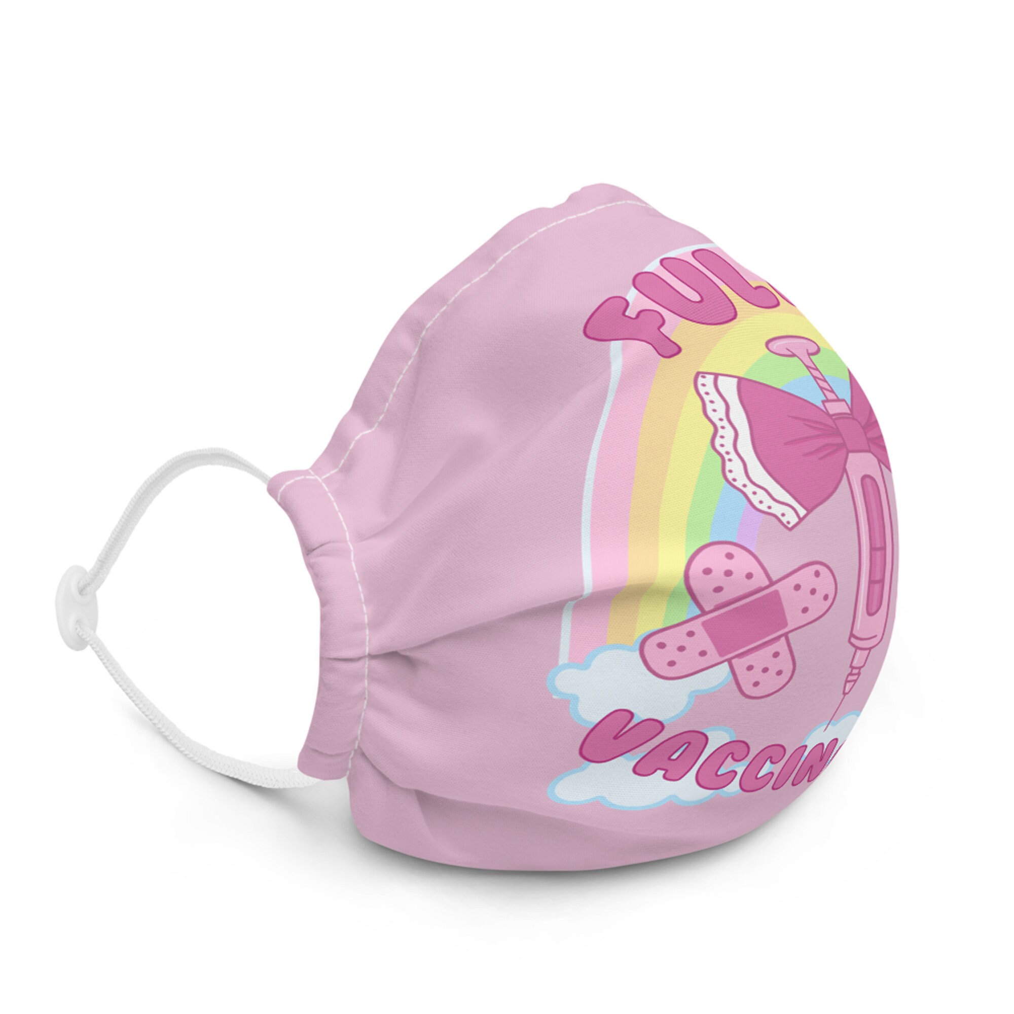 Fully Vaccinated Cute Kawaii Face Mask With Nose Wire Filter Etsy