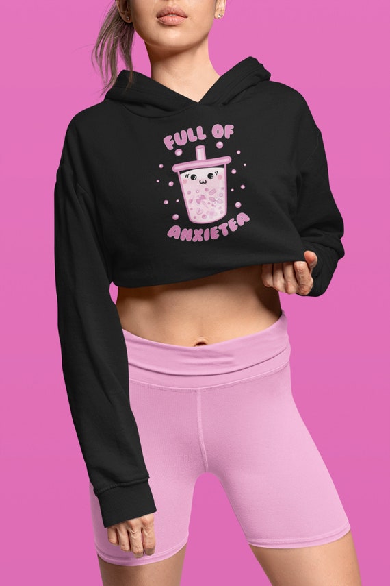 Bubble Tea Crop Hoodie Yami Kawaii Clothing Pastel Goth Hoodie Creepy Cute Hoodie Soft Goth Hoodie Kawaii Goth Goth Kawaii Etsy UK