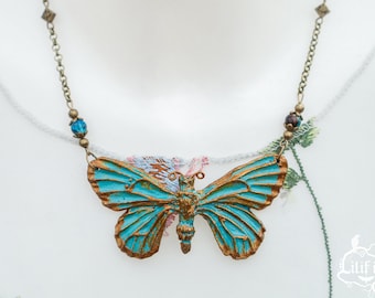 Butterfly Necklace Patina 7, 3cm