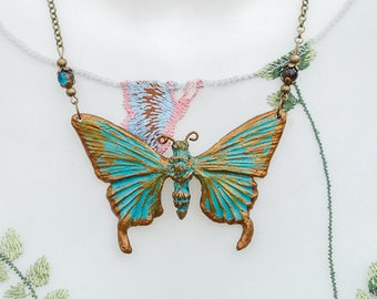 Butterfly Necklace Patina 7, 5cm
