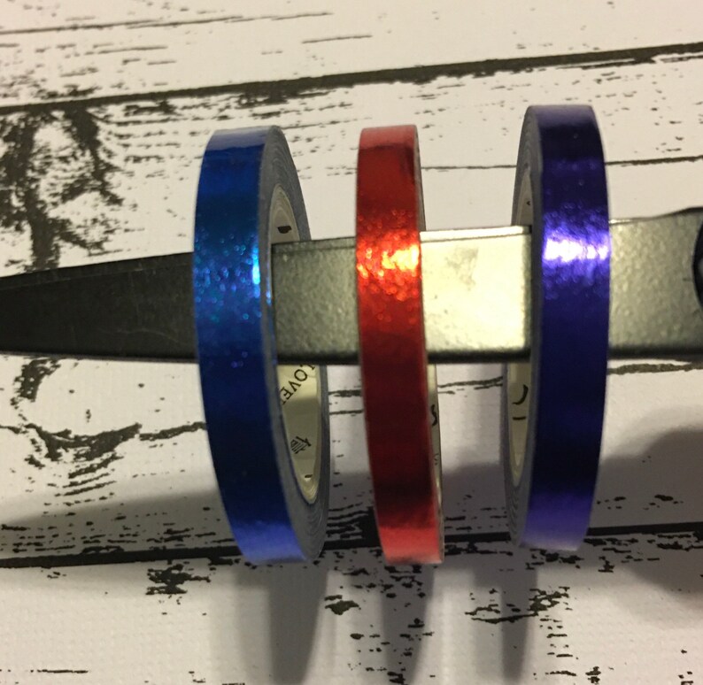 Skinny metallic washi tape rolls