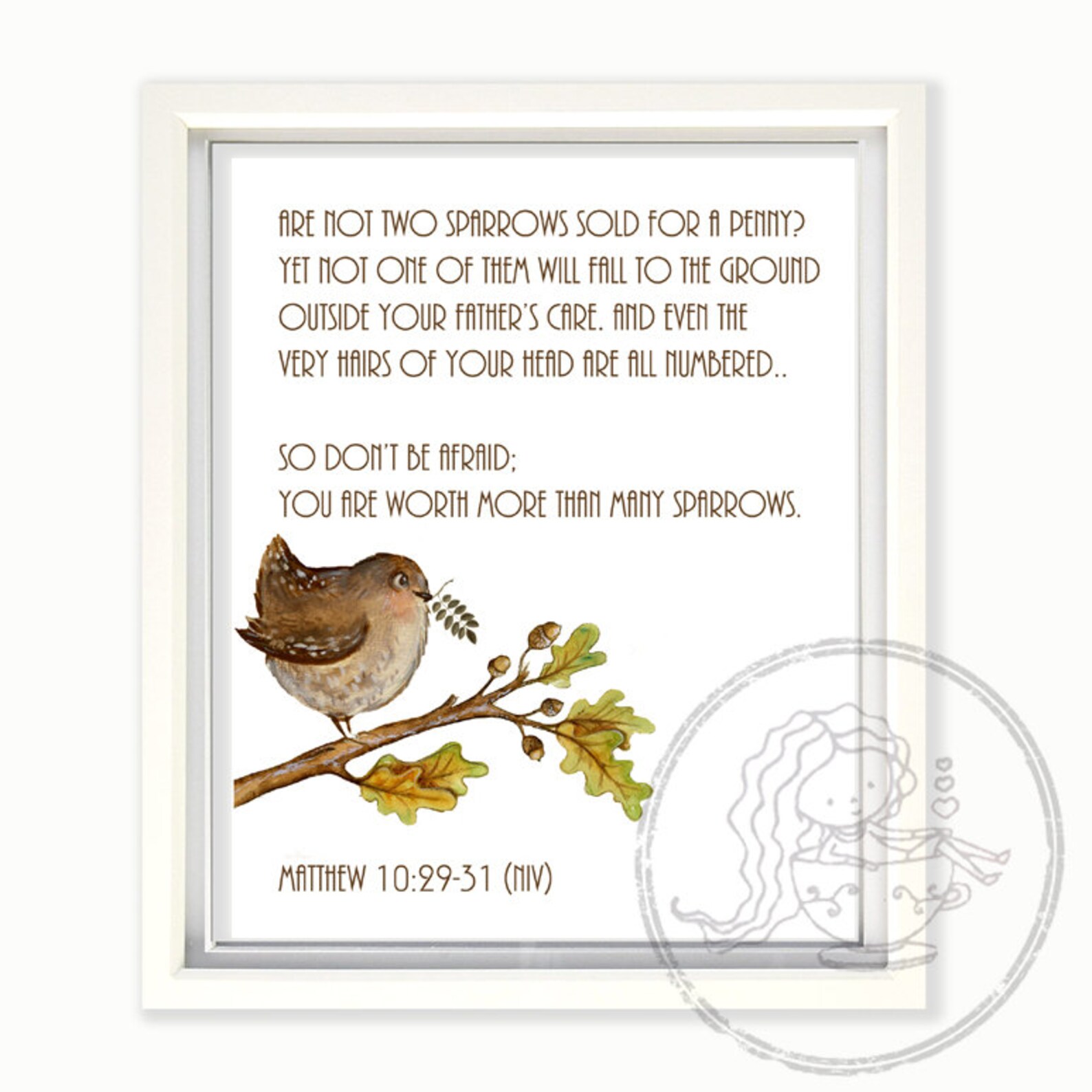 Sparrow Printable With Scripture Digital Image for Instant | Etsy