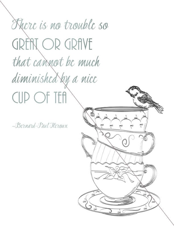 Tea Quotes Digital Image For Teacup Cards Downloadable Card Etsy