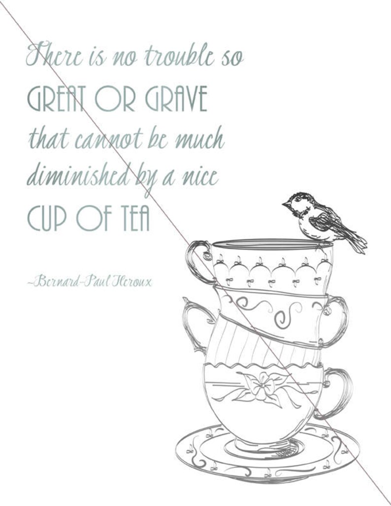 Tea Quotes Digital Image for Teacup Cards Downloadable Card Etsy