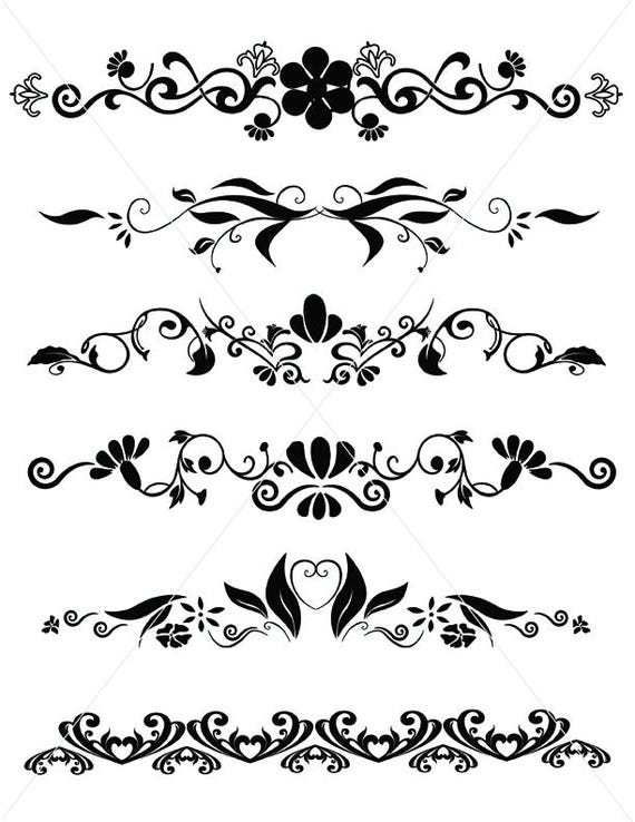 Download Flourishes SVG Dividers Lines Ornamental Borders Scalabe ...