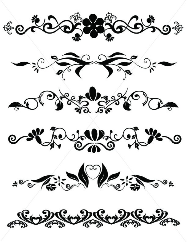 Download Flourishes SVG Dividers Lines Ornamental Borders Scalabe ...