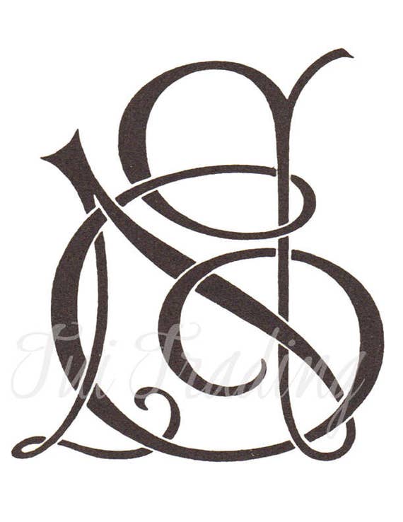 Download Svg Monogram Ne Digital Letters Initials Clipart Antique Etsy