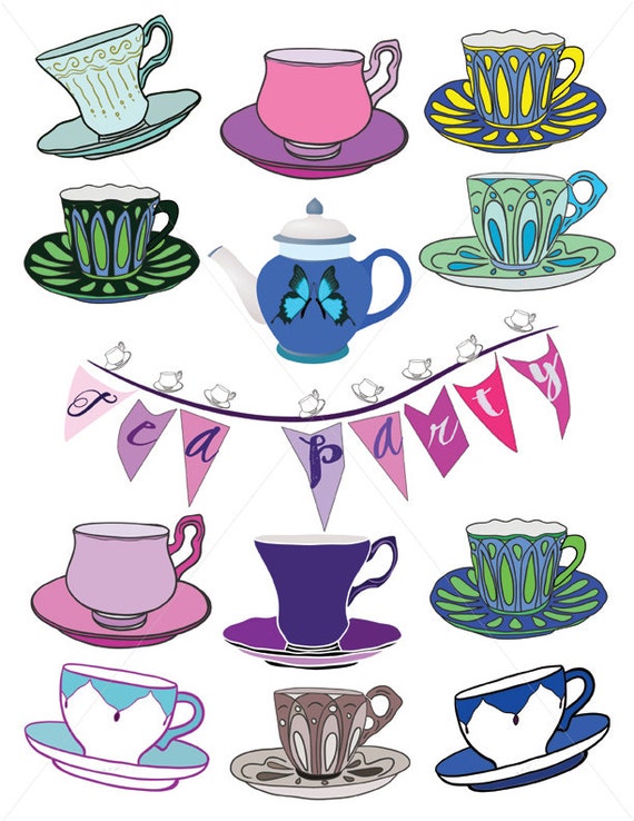 Teacup Images Tea Party Graphics Clipart Cups Cup And Etsy
