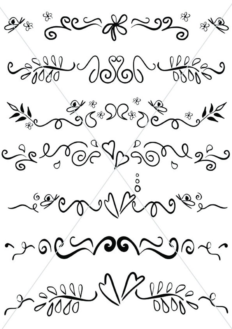 Download SVG Text Dividers Whimsical Lines Flourishes Ornamental | Etsy